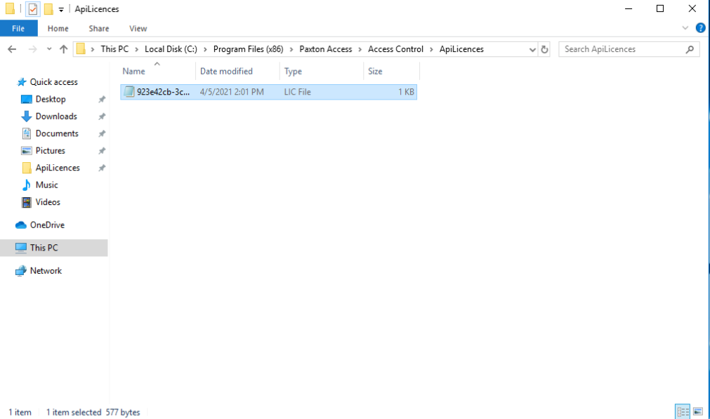 License file in ApiLicences folder