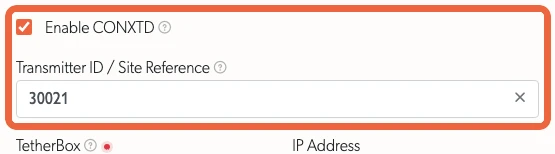CONXTD settings on the alarm edit page