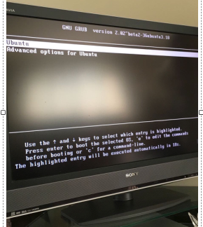 GRUB boot menu